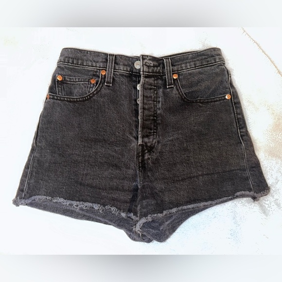 Levi's Women's Black Denim Shorts - Picture 2 of 5
